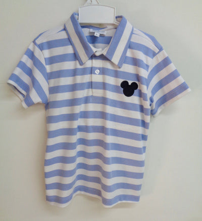 Roy Blue and White stripe polo with Black head